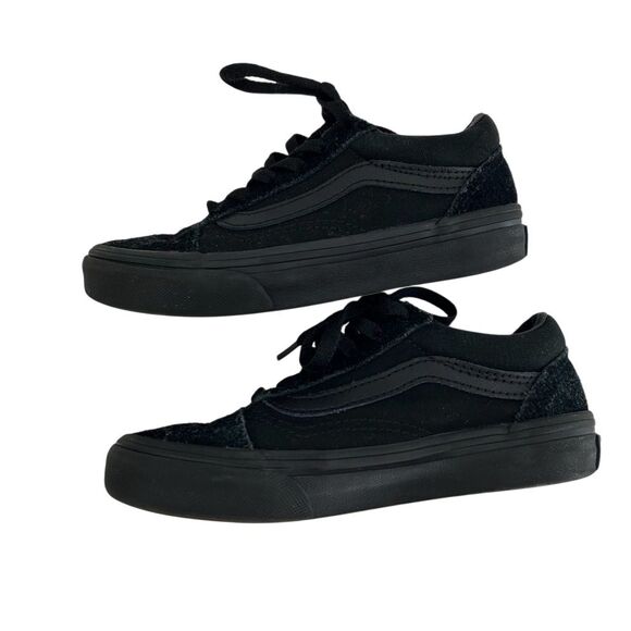 Vans Kids Old Skool V Black Suede Shoes Toddler Size 11.5 Casual - Picture 1 of 9